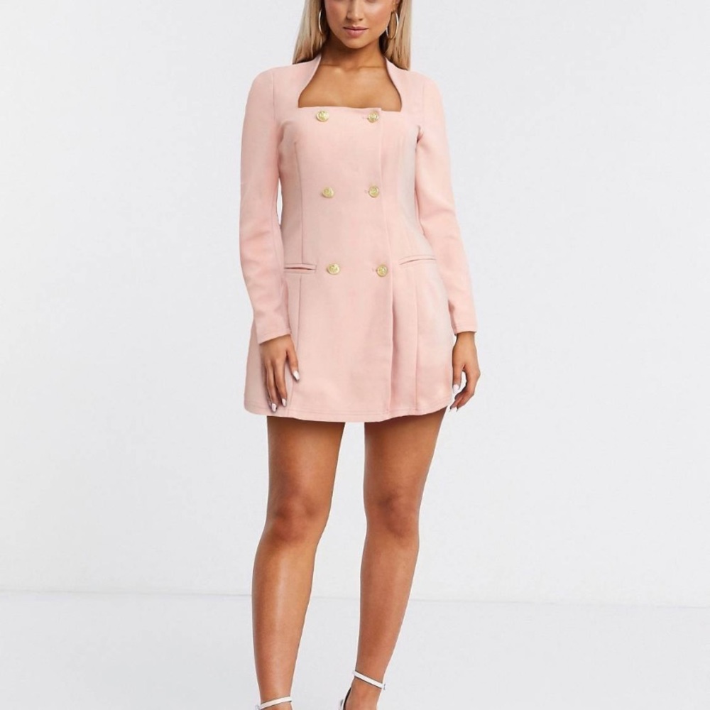 Square neck blazer dress